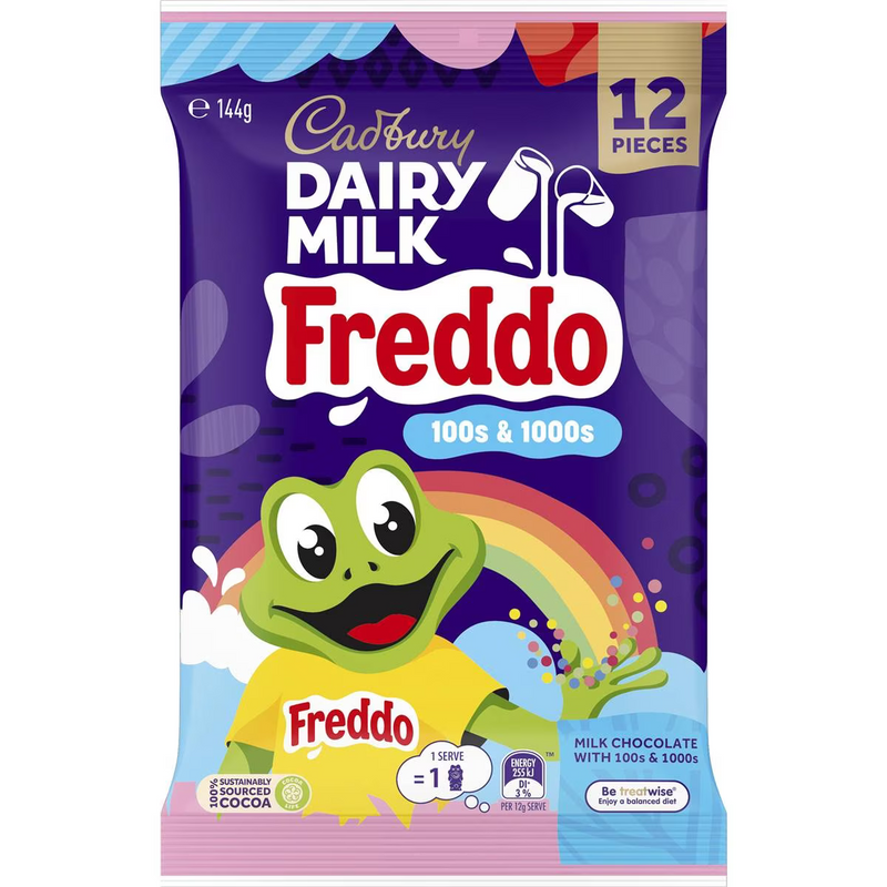 Cadbury Daily Milk Freddo 100s & 1000s (12 Pack) 144g *MELTED*