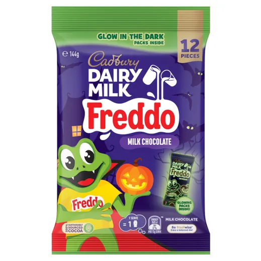 Cadbury Dairy Milk Freddo Glow in the Dark (12 Pack) 144g *MELTED*