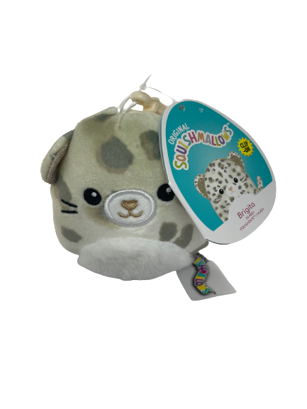 Official Kellytoy Squishmallows Brigita the Cheetah 3.5" Clip on Stuffed Plush for Kids