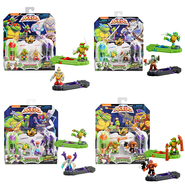 Akedo - Pack 2 Figurines Tortues Ninja Donatello VS Baxter Stockman