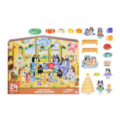 Bluey's Christmas Swim Advent Calendar, 24 Surprises Behind 24 Different Windows, Includes 3 Christmas Swim Figures, 18 Accessories And 3 Stickers To Reveal