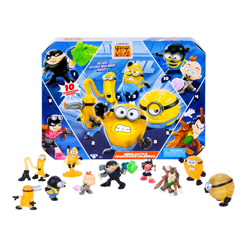 Despicable Me 4 Mega Battle Countdown Calendar. Includes Exclusive Mega Minion Figures