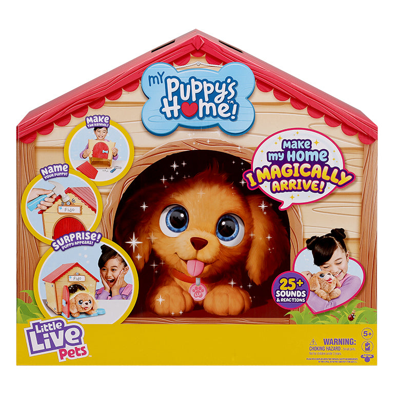 Little Live Pets - My Puppy's Home Interactive Plush Toy Puppy and Kennel
