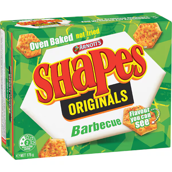 Arnott's Shapes Barbecue Cracker Biscuits 175g
