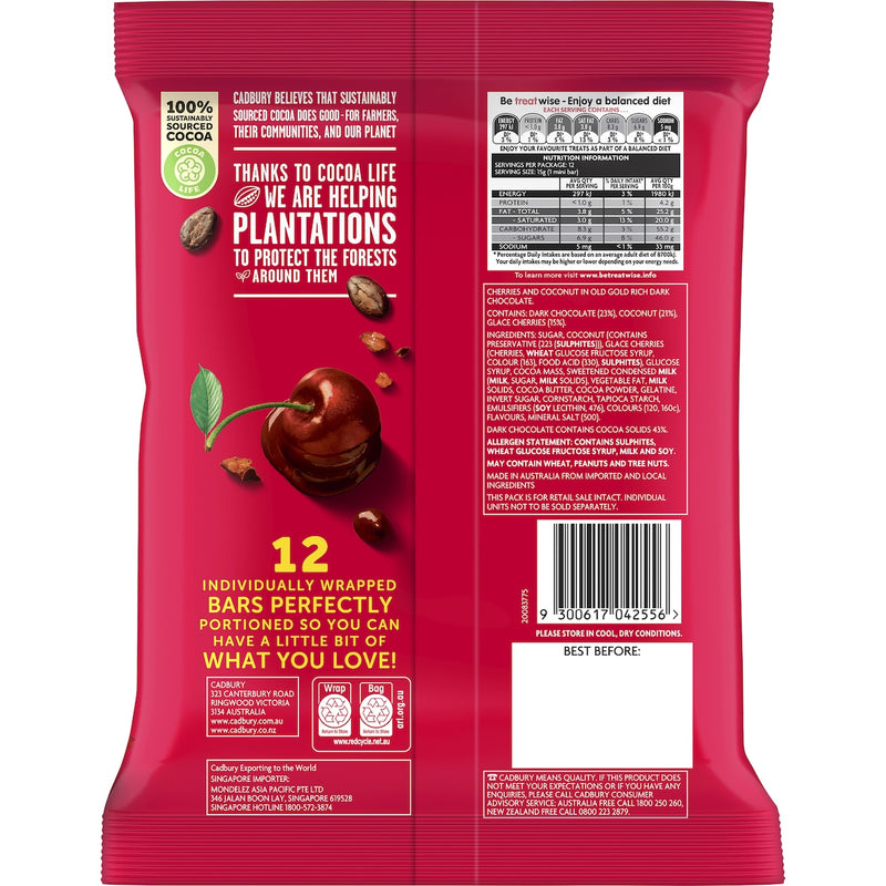 Cadbury Cherry Ripe Sharepack 12 Pack 180g