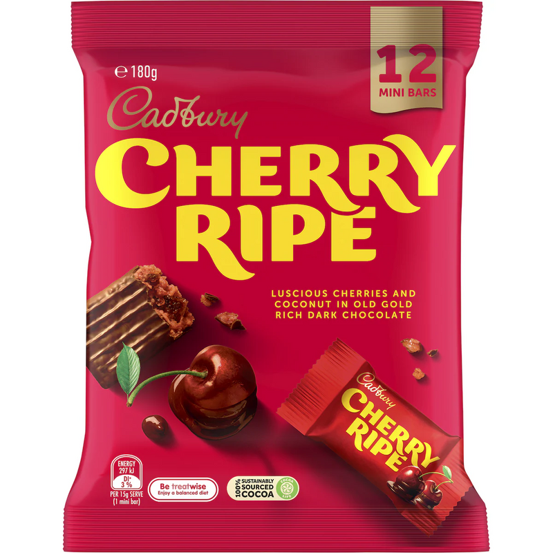 Cadbury Cherry Ripe Sharepack 12 Pack 180g