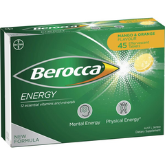 Berocca Vitamin B & C Mango & Orange Flavour Energy 45 Pack
