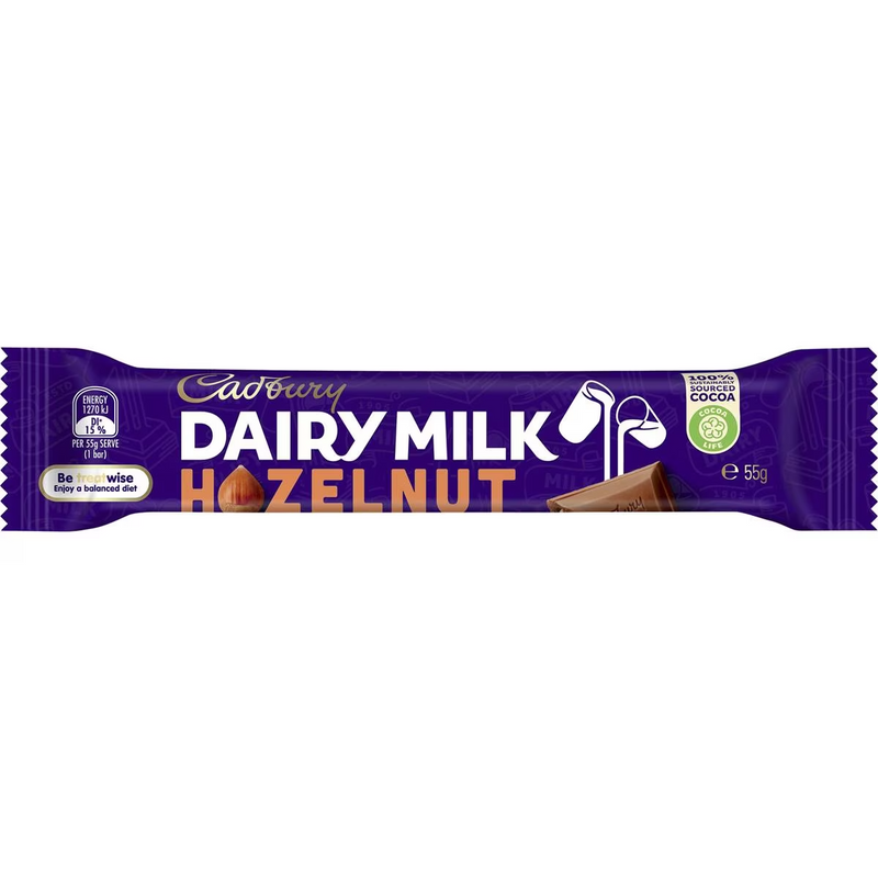Cadbury Dairy Milk Chocolate Hazelnut Bar 55g