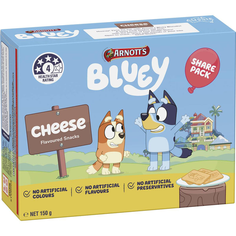 BB 09/23 - Arnott's Bluey Cracker Biscuits Cheese Sharebox 150g