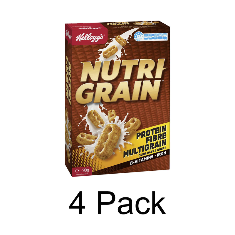 Kellogg's Nutrigrain Protein Breakfast Cereal 290g x 4 Pack