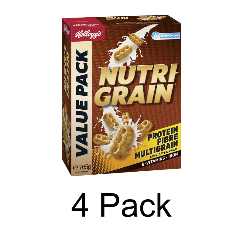 Kellogg's Nutri Grain Protein Breakfast Cereal 765g x 4 Pack
