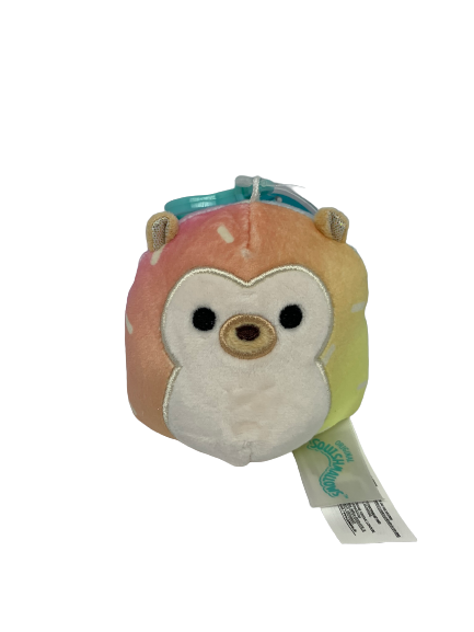 Official Kellytoy Squishmallows Bowie the Hedgehog 3.5" Clip on Stuffed Plush for Kids